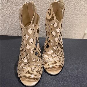 Elegant Cutout Tan Women's Heels